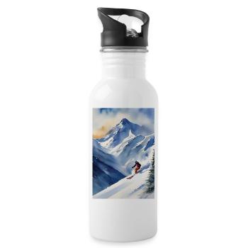 Ski II - Trinkflasche mit integriertem Trinkhalm - Weiß - Rechts