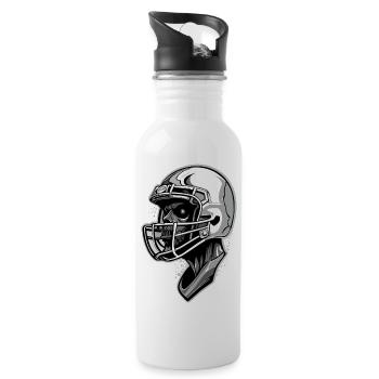 American Football Skull - Water bottle with straw - white - Right