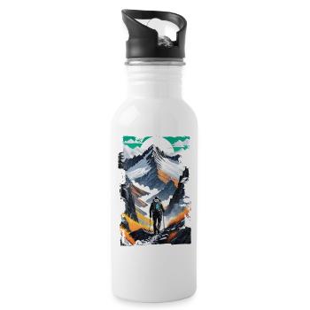 randonnée nature et montagne - Gourde avec paille intégrée - blanc - Droite