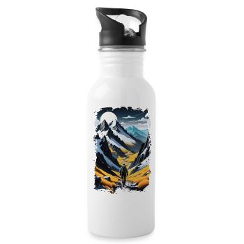 randonnée nature et montagne - Gourde avec paille intégrée - blanc - Droite