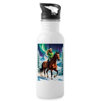 personalisiertes Design-Muttergeschenk - Trinkflasche mit integriertem Trinkhalm - Weiß - Rechts