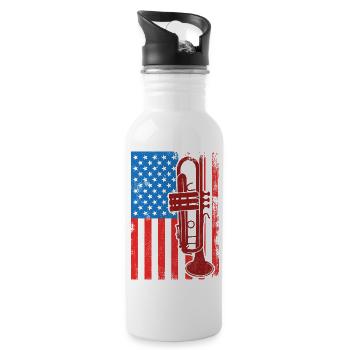 US Trumpeter - Water bottle with straw - white - Right