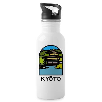 Kyoto - Kinkaku-ji - Water bottle with straw - white - Right