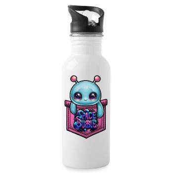 Space Bubble Pocket Kawaii - Trinkflasche mit integriertem Trinkhalm - Weiß - Rechts
