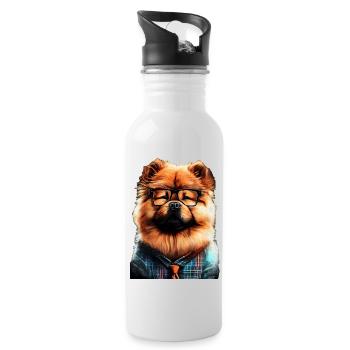 Chow Chow Chien Moch - Gourde avec paille intégrée - blanc - Droite