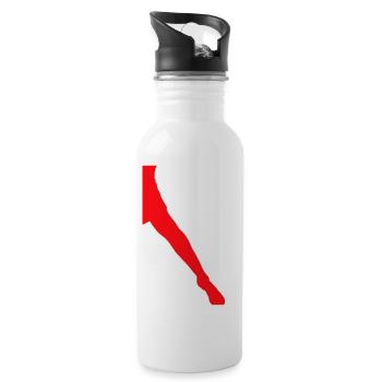Bein-Silhouette - Trinkflasche mit integriertem Trinkhalm - Weiß - Rechts