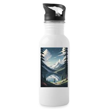 Der Seelen- See - Trinkflasche mit integriertem Trinkhalm - Weiß - Rechts