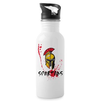 Helm Sparta und Blut 10 - Trinkflasche mit integriertem Trinkhalm - Weiß - Rechts