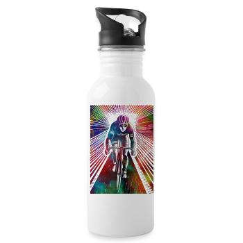 Cycling #cycling #sport #bike - Water bottle with straw - white - Right