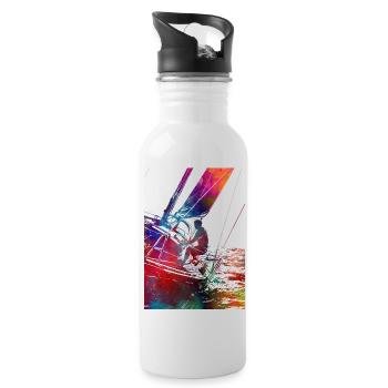Yachtrennsport Kunst #yachting - Trinkflasche mit integriertem Trinkhalm - Weiß - Rechts