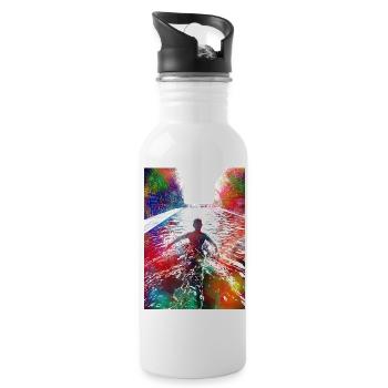 Schwimmsport Kunst #swimmer #sport - Trinkflasche mit integriertem Trinkhalm - Weiß - Rechts