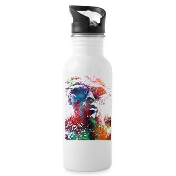 Schwimmsport #swimmer #sport - Trinkflasche mit integriertem Trinkhalm - Weiß - Rechts