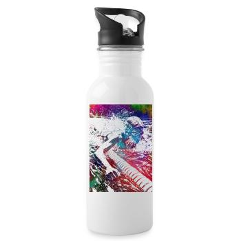 Schwimmsport Kunst #swimmer #sport - Trinkflasche mit integriertem Trinkhalm - Weiß - Rechts