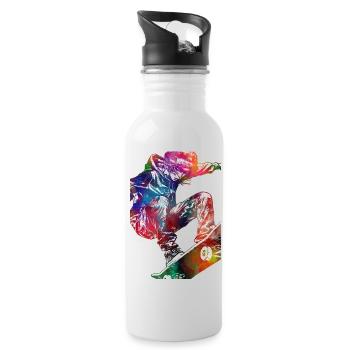 Skateboard #skate #skateboard #sport - Water bottle with straw - white - Right