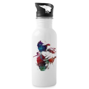 Golf player sport #golf #sport - Water bottle with straw - white - Right