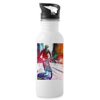 Cycling #cycling #sport #bike - Water bottle with straw - white - Right