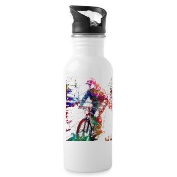 Cycling #cycling #sport #bike - Water bottle with straw - white - Right