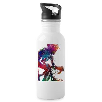 Cycling #cycling #sport #bike - Water bottle with straw - white - Right