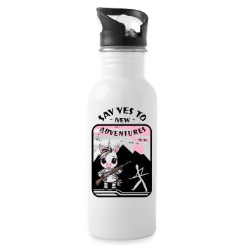 Zebra Unicorn - Water bottle with straw - white - Right
