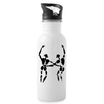 Freunde - Trinkflasche mit integriertem Trinkhalm - Weiß - Rechts