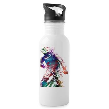 BMX Fahrer #sport #bike - Trinkflasche mit integriertem Trinkhalm - Weiß - Rechts