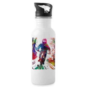 BMX Fahrer #sport #bike - Trinkflasche mit integriertem Trinkhalm - Weiß - Rechts