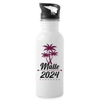 malle 2024 001 - Gourde avec paille intégrée - blanc - Droite