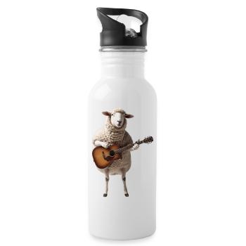 mouton brebie guitare - Gourde avec paille intégrée - blanc - Droite