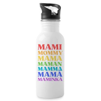 Mami Mommy Mama Maman Mamma Mamá Maminka - Water bottle with straw - white - Right