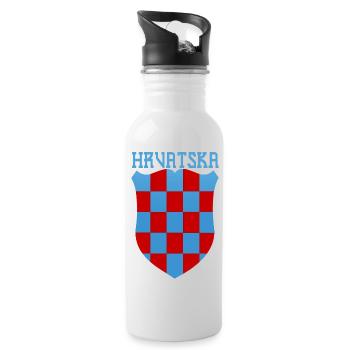 Kroatien hrvatska kroatien hrv reisen zagreb split - Trinkflasche mit integriertem Trinkhalm - Weiß - Rechts
