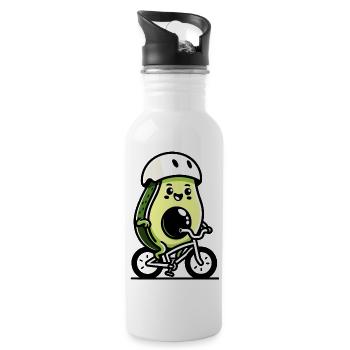 Pedaling Pit: The Cycling Avocado - Water bottle with straw - white - Right