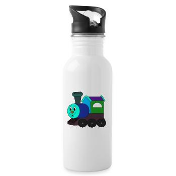 Kleine Eisenbahn Tuf Tuf - Trinkflasche mit integriertem Trinkhalm - Weiß - Rechts