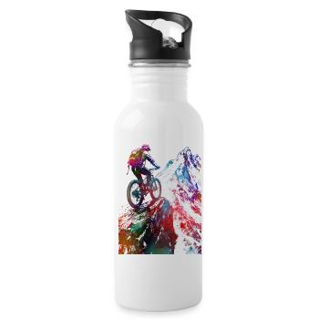 Cycling Bike sport article #cycling #sport #biking - Water bottle with straw - white - Right
