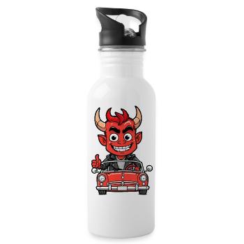 Diable rouge - Gourde avec paille intégrée - blanc - Droite