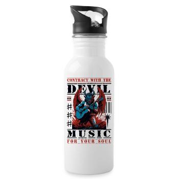 Devil Rock Music - Water bottle with straw - white - Right