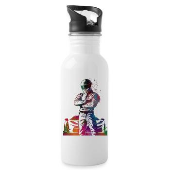 Racing car #racing #sport - Water bottle with straw - white - Right