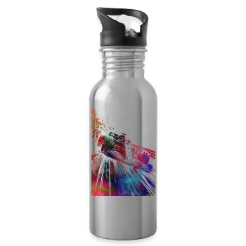 Voiture de course #racing #sport - Gourde avec paille intégrée - argent clair - Droite
