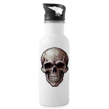 Skull - Water bottle with straw - white - Right