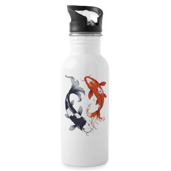 Koi Karpfen - Trinkflasche mit integriertem Trinkhalm - Weiß - Rechts