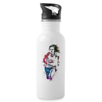 Runner sport art #runner #sport #jogging - Gourde avec paille intégrée - blanc - Droite