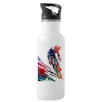 Cycling Bike sport article #cycling #sport #biking - Water bottle with straw - white - Right