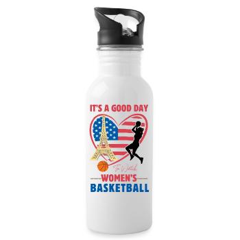 Women s basketball - Gourde avec paille intégrée - blanc - Droite