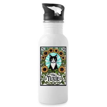 Der Tuxie - Trinkflasche mit integriertem Trinkhalm - Weiß - Rechts