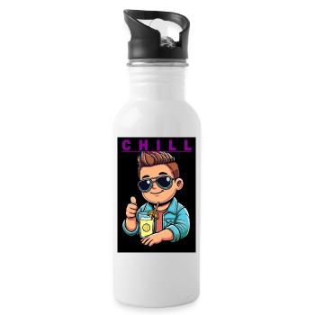 CHILL - Water bottle with straw - white - Right