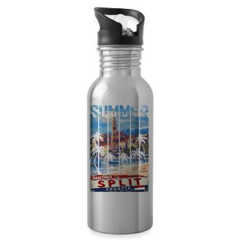 Croatia Croatia Hrvatska Ultra summer Split music - Water bottle with straw - silver - Right