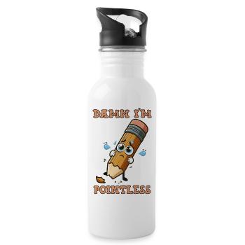 je suis inutile - Gourde avec paille intégrée - blanc - Droite