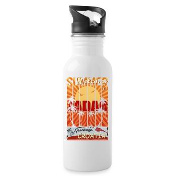 Croatia hrvatska kroatien hrv hr travel Zadar - Water bottle with straw - white - Right