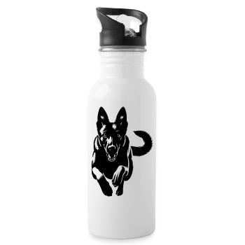Malinois - Water bottle with straw - white - Right