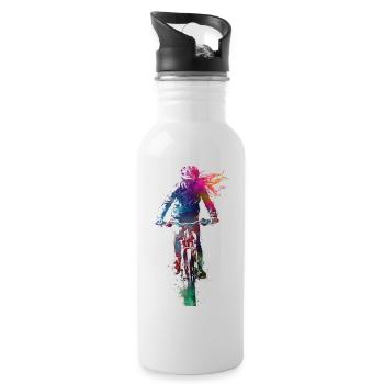 Sport cycling art - Water bottle with straw - white - Right