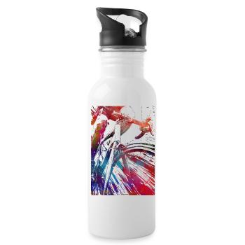 Sport cycling art - Water bottle with straw - white - Right